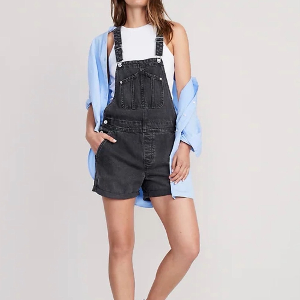 Old Navy Women's Charcoal Denim Overalls
